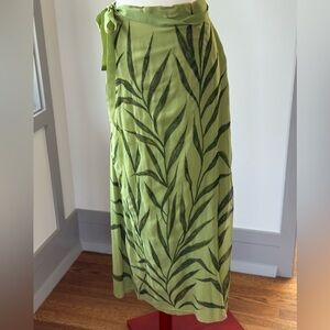 Etro Green Leaf Print Maxi Skirt